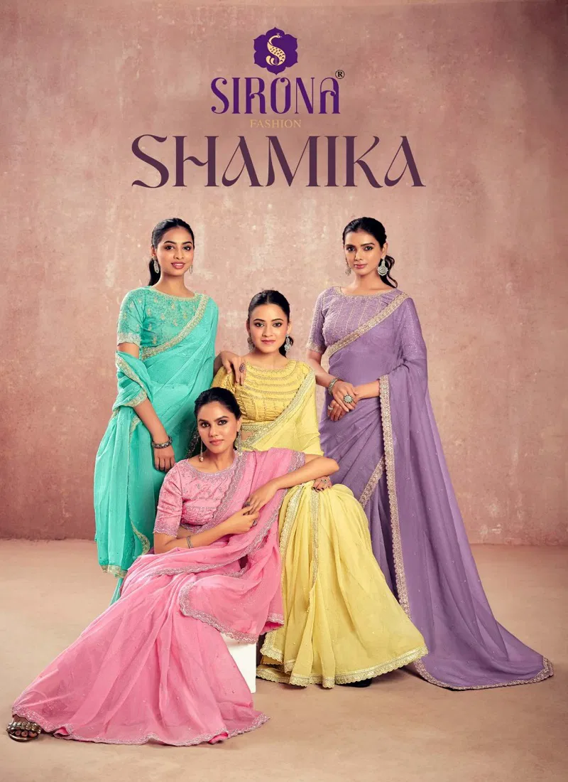 Shamika By Sirona Chiffon Designer Party Wear Sarees Orders In India Catalog